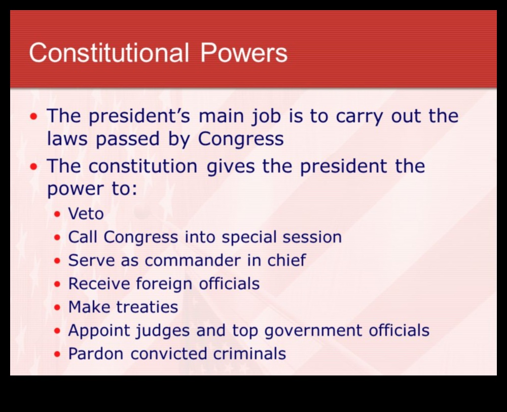 which powers does the constitution grant the president quizlet